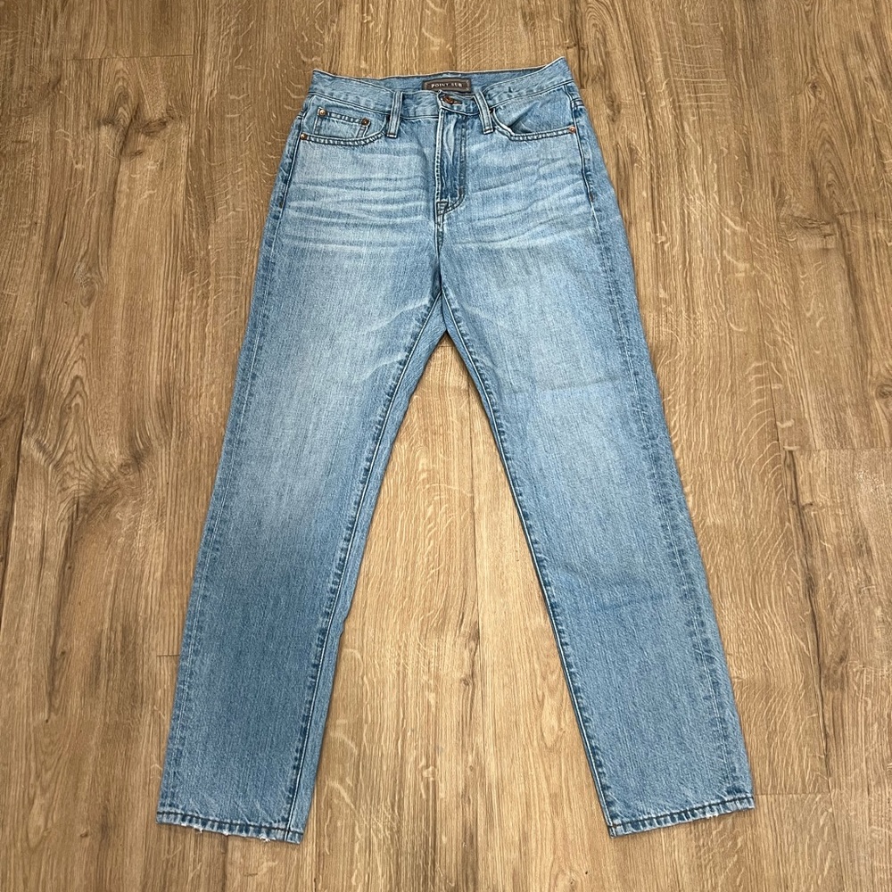 Jcrew point sur denim high rise light wash straight leg size 26